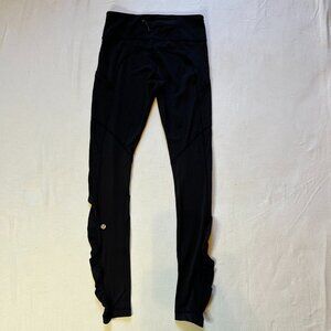 Lululemon Athletica Black Scrunch Leg Leggings Women Size 4 Side‎ Pockets